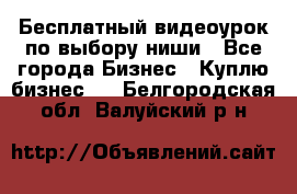 Бесплатный видеоурок по выбору ниши - Все города Бизнес » Куплю бизнес   . Белгородская обл.,Валуйский р-н